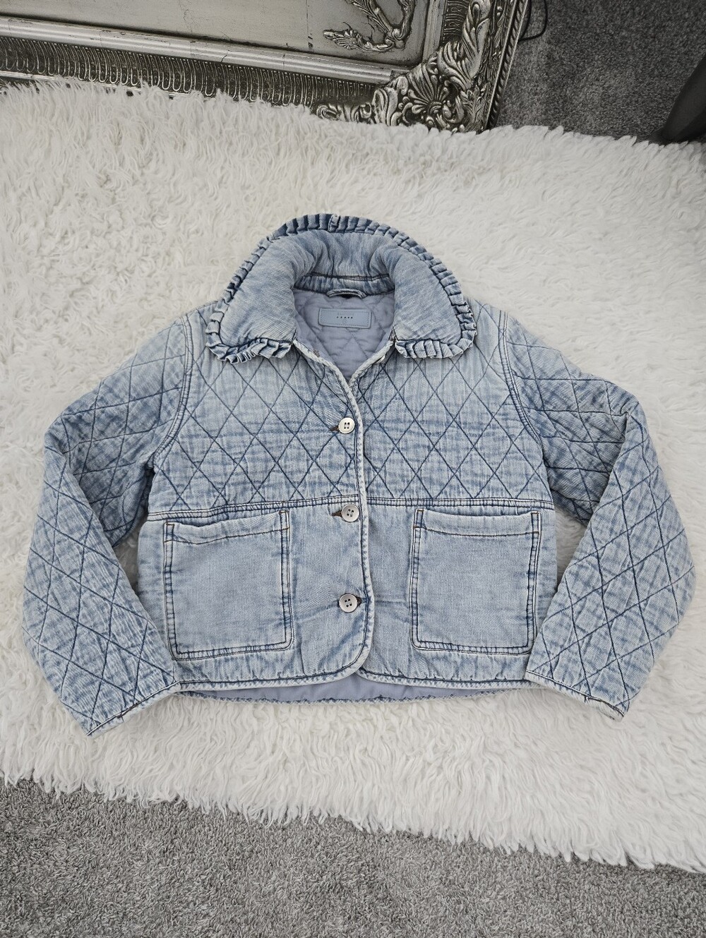 BLANKNYC Quilted Denim Jacket. Size xsmall. Good preowned condition.